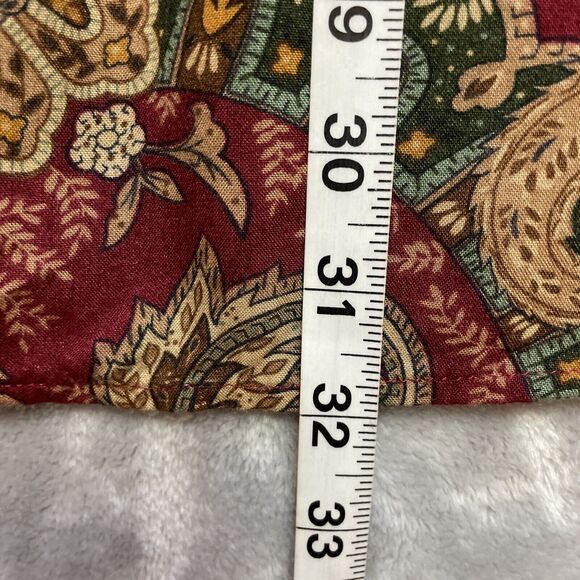 Vintage 90s Koret Midi Skirt Womens 14 Burgundy Paisley Button Up Cottagecore - Picture 9 of 10